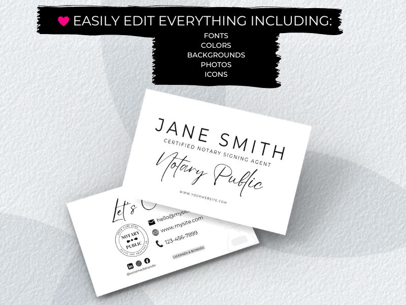 Canva Signing Agent Business Card Template