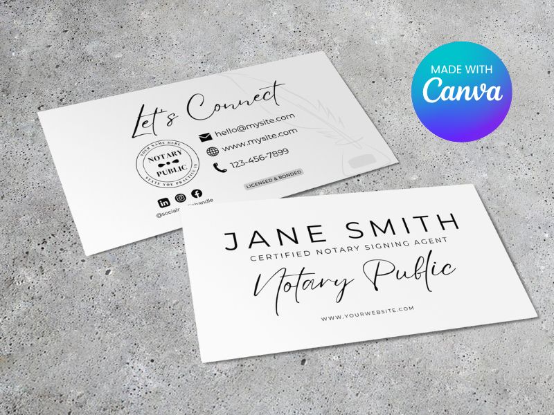 Canva Signing Agent Business Card Template