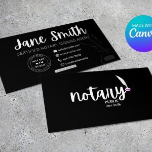 Notary Public Business Card Template