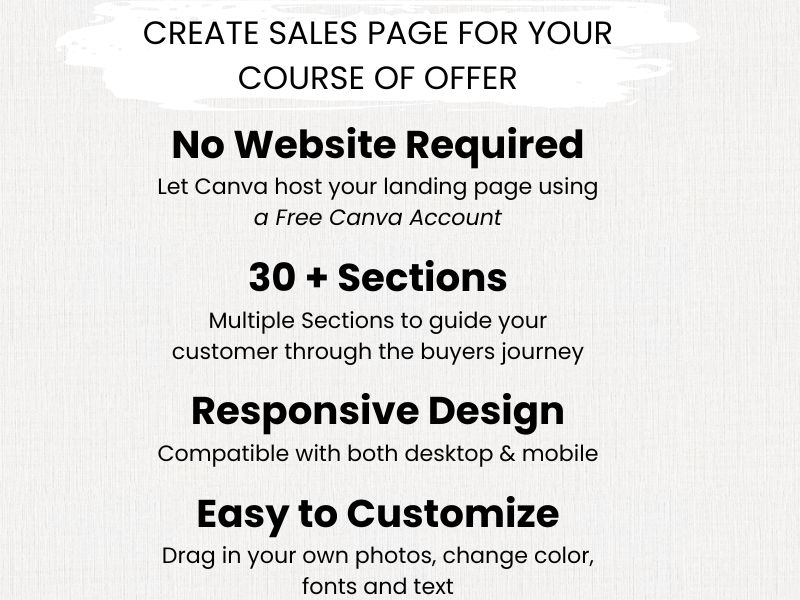 Sales Page Template Canva